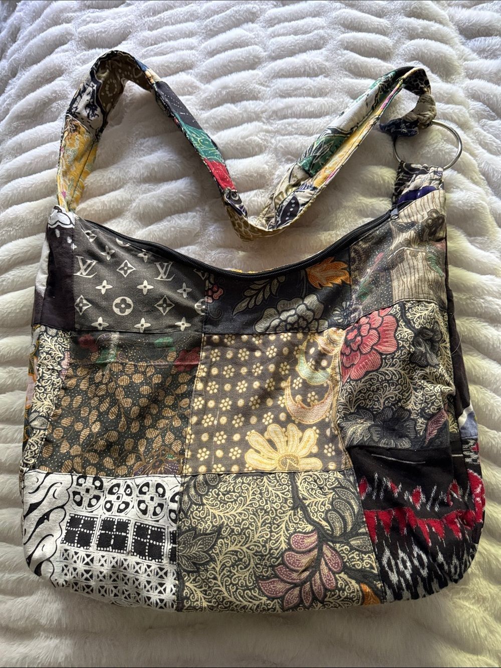 NWOT Boho Print & Color Variety Crossbody Shoulder Bag Purse 16" x 12"
